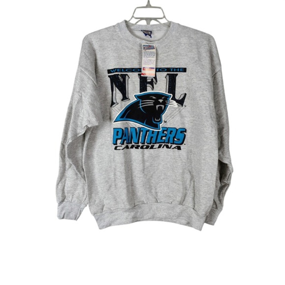 Vintage Carolina Panthers‎ NFL Crewneck Sweatshirt Grey XL USA New 90s football